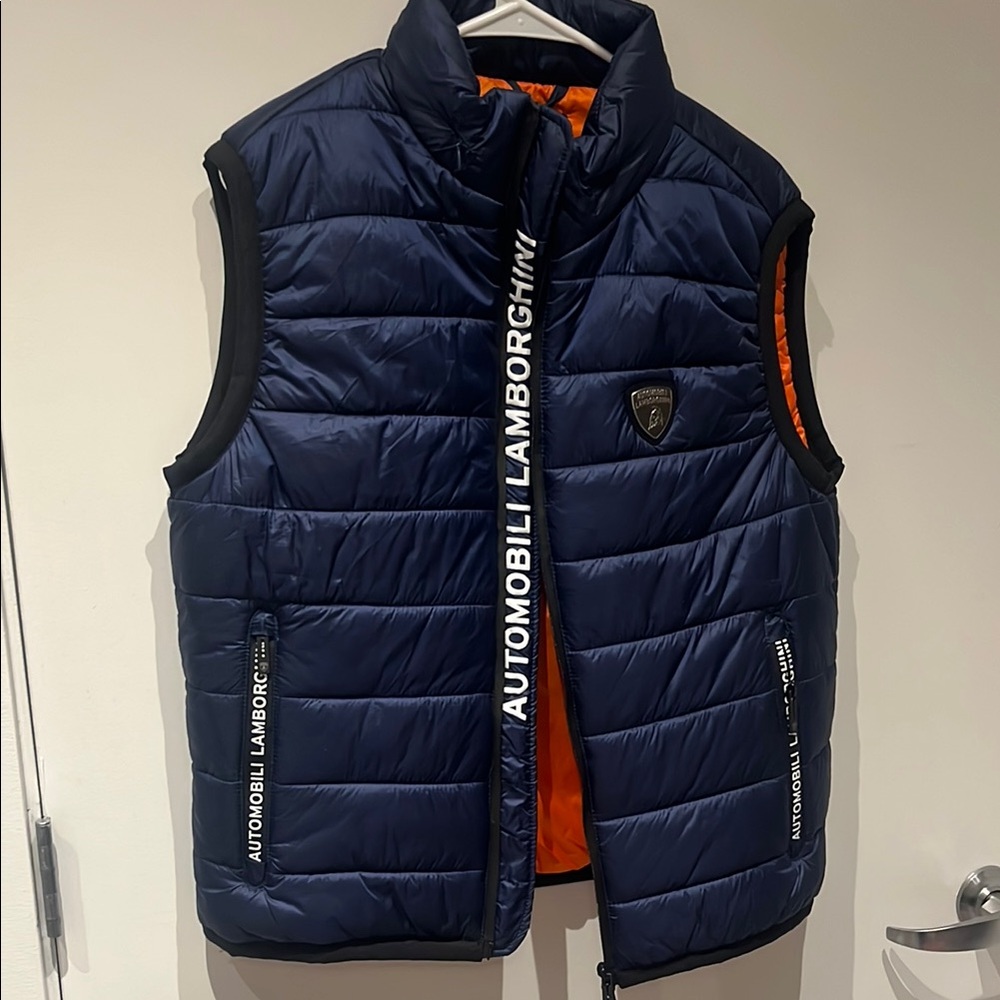 COPY - Lamborghini Blue and Orange Puffer Vest